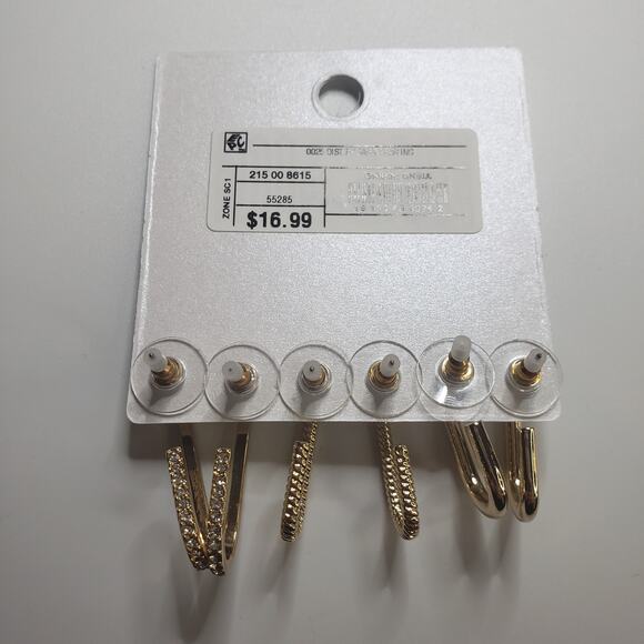 Sugarfix by Baublebar Gold Huggie Hoop Earring Set - Picture 2 of 4